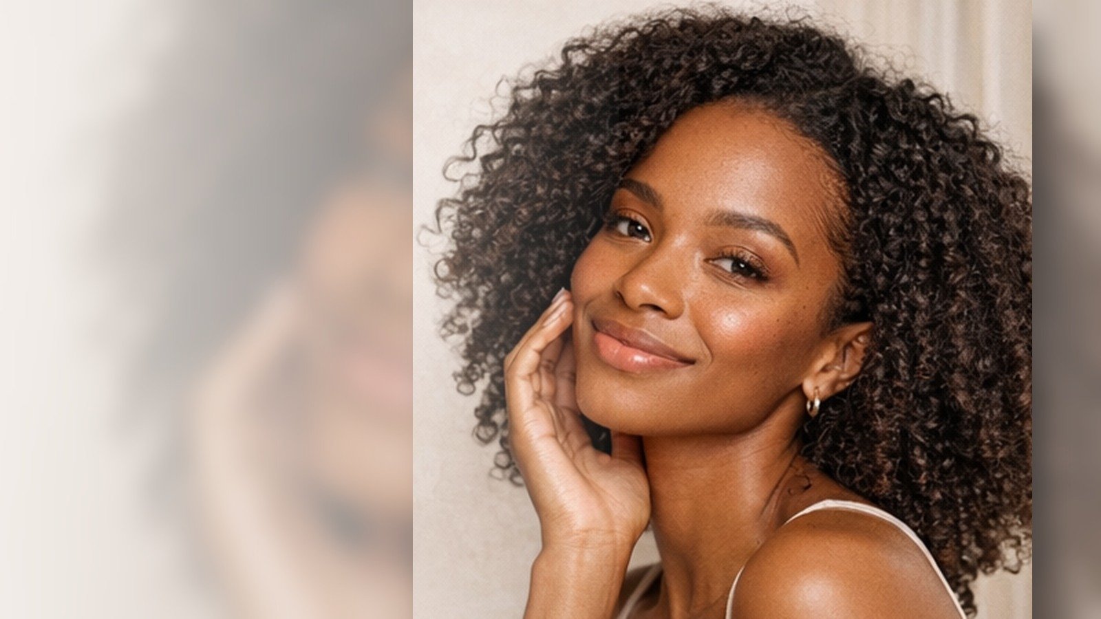 Black woman with even glowing skin for dark spots starter page