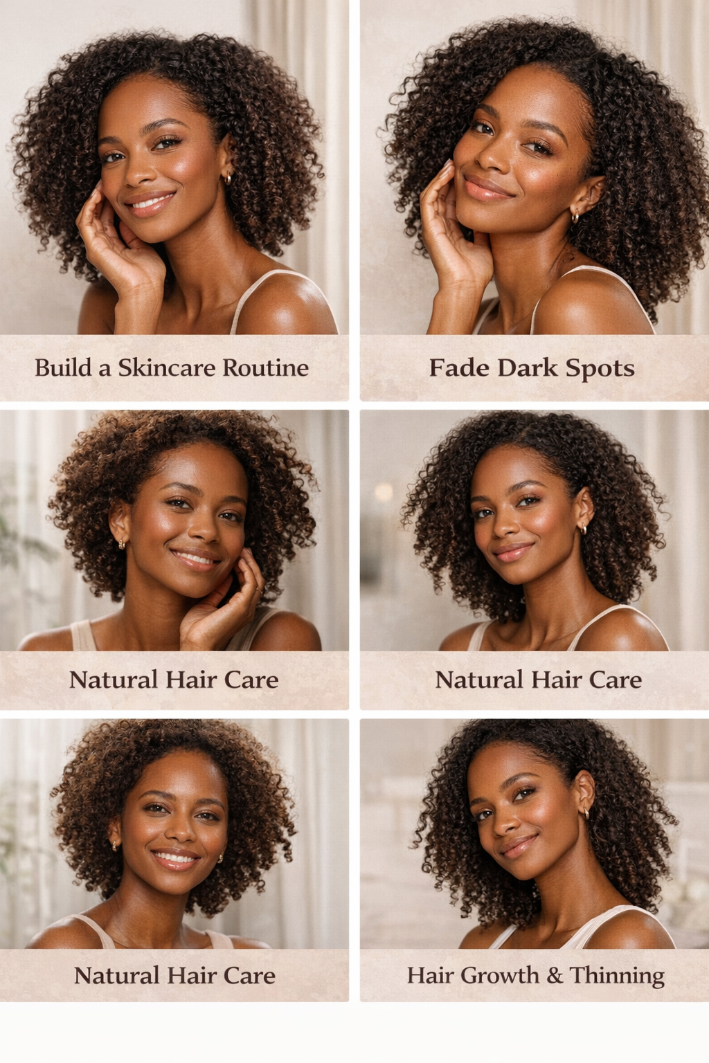 Black woman with glowing makeup for deep skin starter page