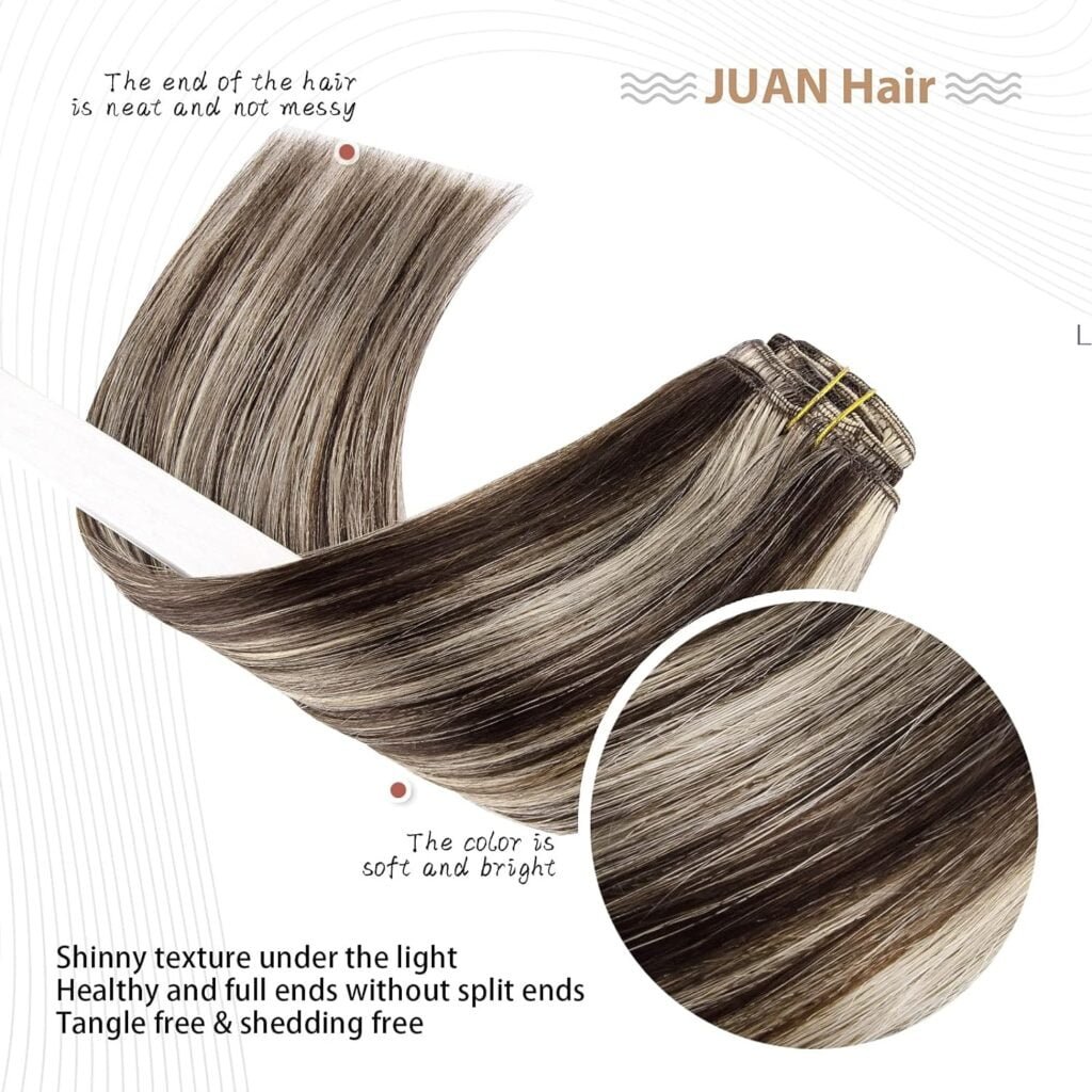 Aison Dark Brown Clip in Hair Extensions Real Human Hair 70G 100% Remy Human Hair Clip in Extensions Soft Silky Straight for Fashion Women 7pcs 16clips 18 Inch Brown Hair Extensions