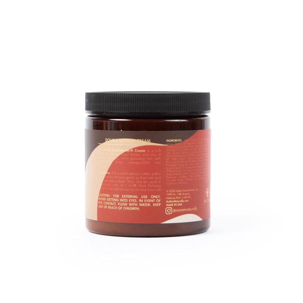 As I Am Double Butter Cream - 8 Ounce - Rich Daily Moisturizer - Soft and Shiny Curls and Coils - Repairs Split Ends - Strengthens Hair - Enriched with Pro-Vitamin B5