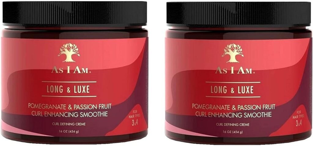 As I Am Long and Luxe Curl Enhancing Smoothie 16 oz - Lightweight Coil Defining Creme for Hi-Definition, Hydrated Curls and Coils - Enriched with Pomegranate and Passion Fruit