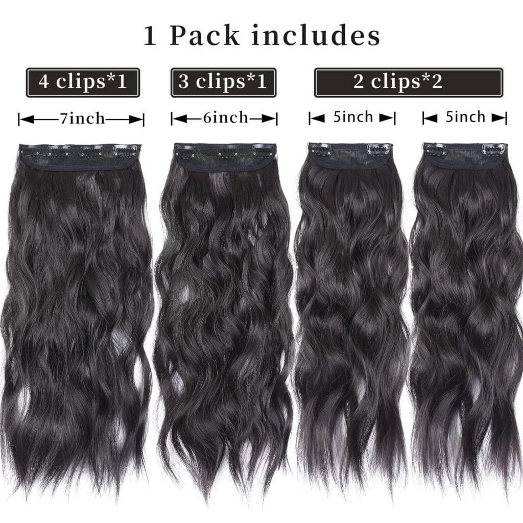 Blonde Hair Extensions Clip ins, 4Pcs Curly Clip in Hair Extensions, 20 Inches Synthetic Hair Extensions Clip in Human Hair (Color:Ombre Ash Brown to Bleach Blonde)