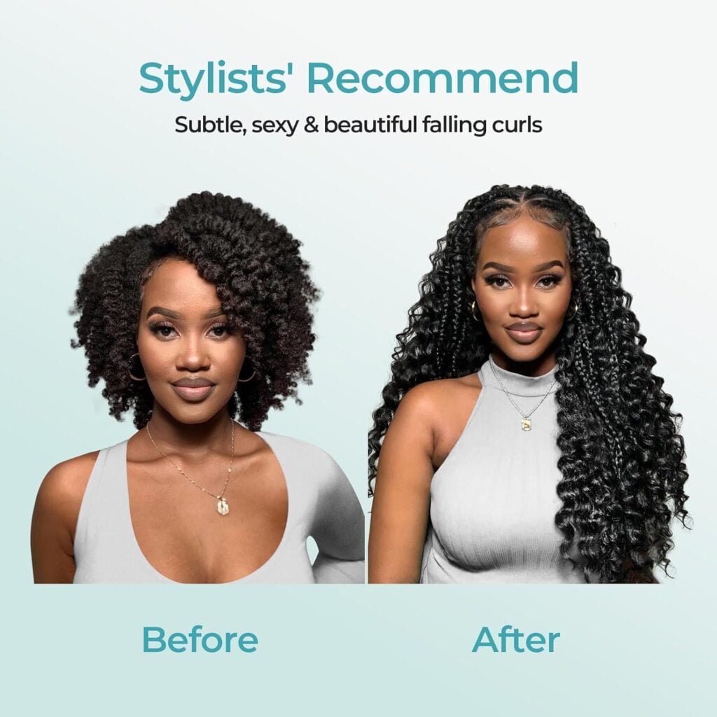 Boho Braids Human Hair for Bohemian Knotless Braids Braiding Hair Wet and Wavy Deep Wave Bulk No Weft 2 Bundles 100g 22 Inch Natural Black