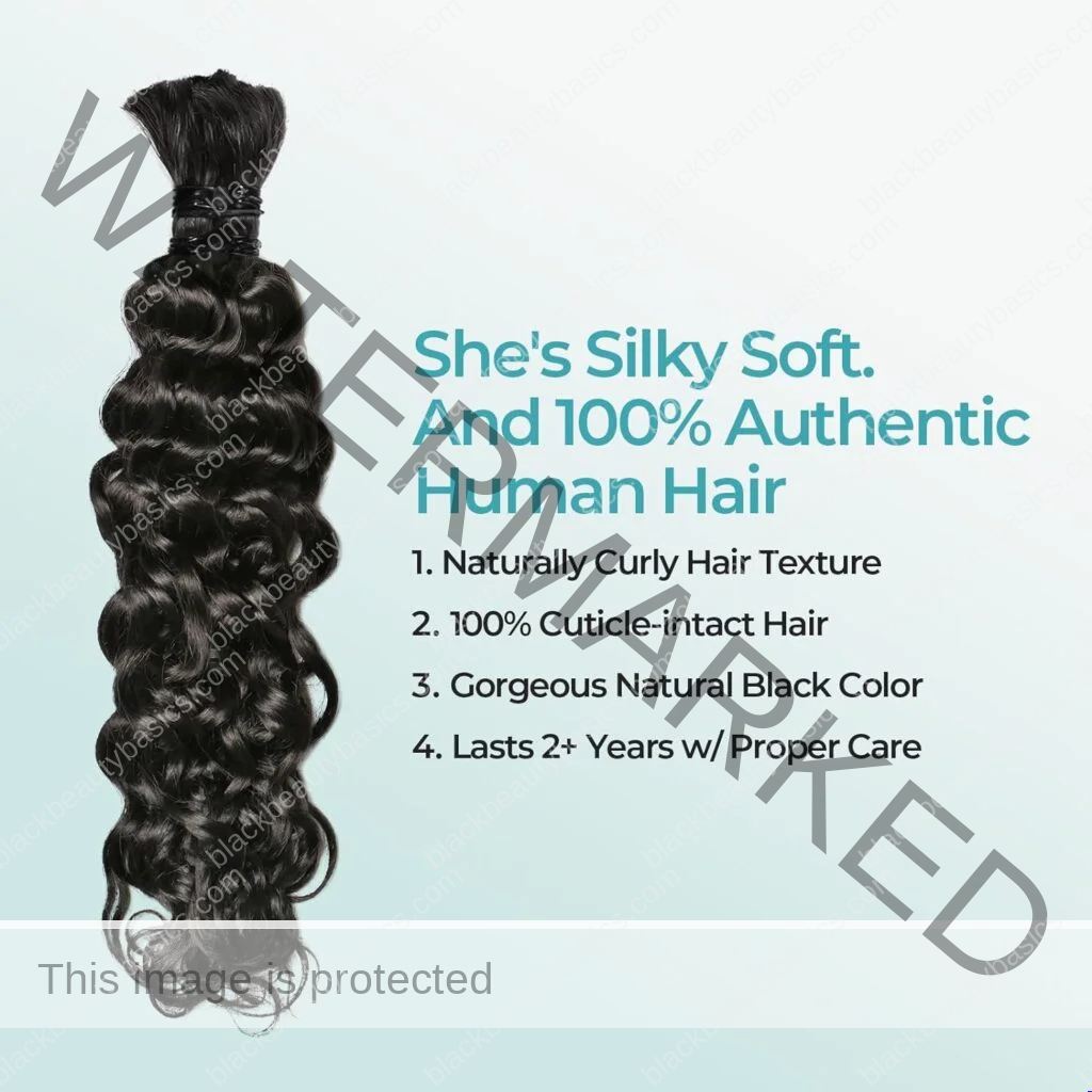 Boho Braids Human Hair for Bohemian Knotless Braids Braiding Hair Wet and Wavy Deep Wave Bulk No Weft 2 Bundles 100g 22 Inch Natural Black