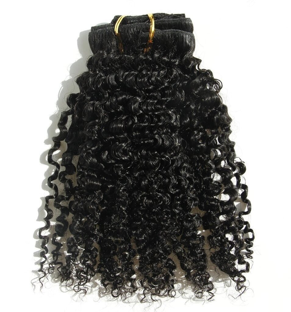 Brazilian Remy Virgin Hair Kinky Curly 3B 3C Natural Color African American Clip In Hair Extensions 120Gram 7Pcs/Set(16)