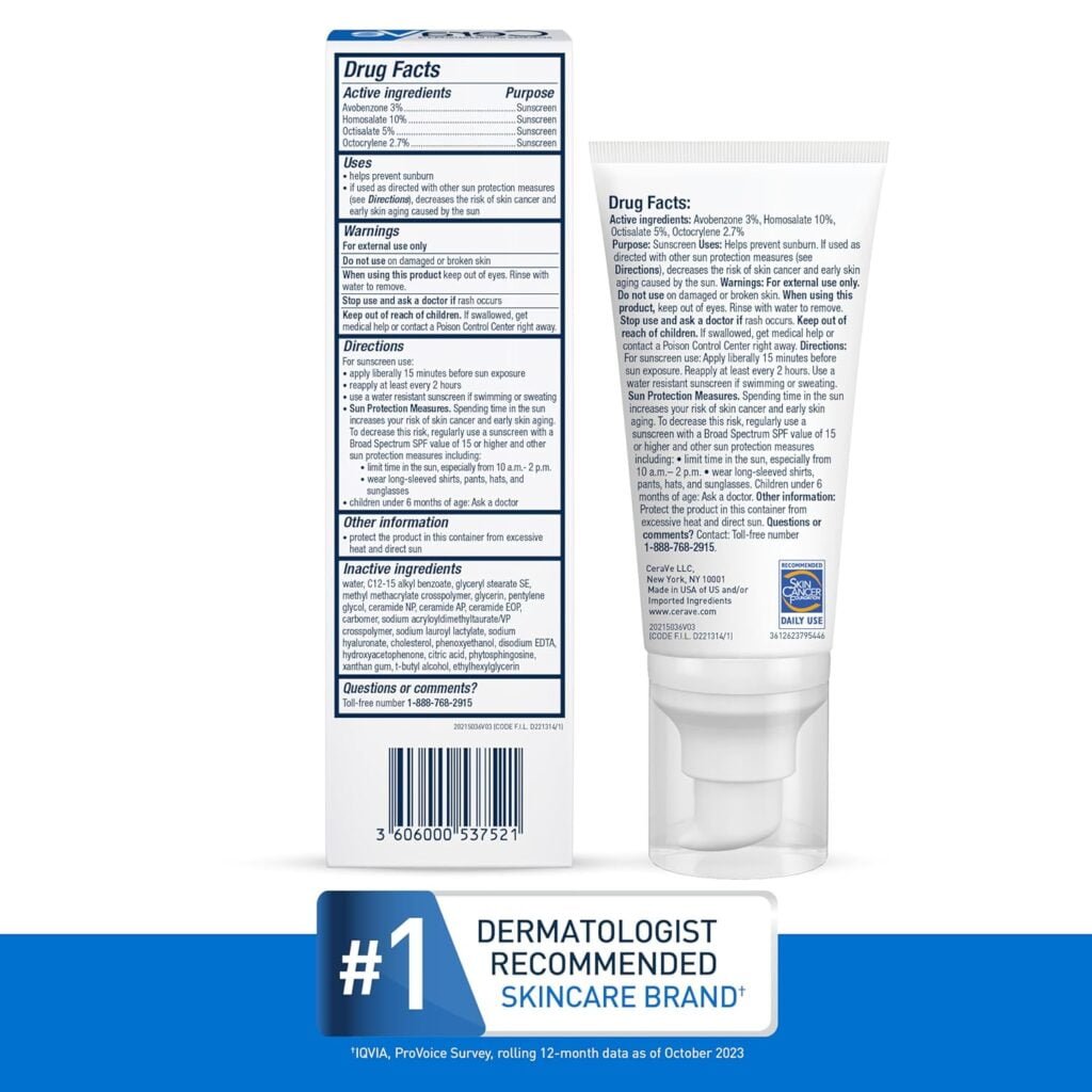 CeraVe Ultra-Light Moisturizing Lotion With SPF 30| Daily Face Moisturizer with SPF | Formulated with Hyaluronic Acid  Ceramides | Broad Spectrum SPF | Oil Free | Matte Finish | 1.7 Ounce