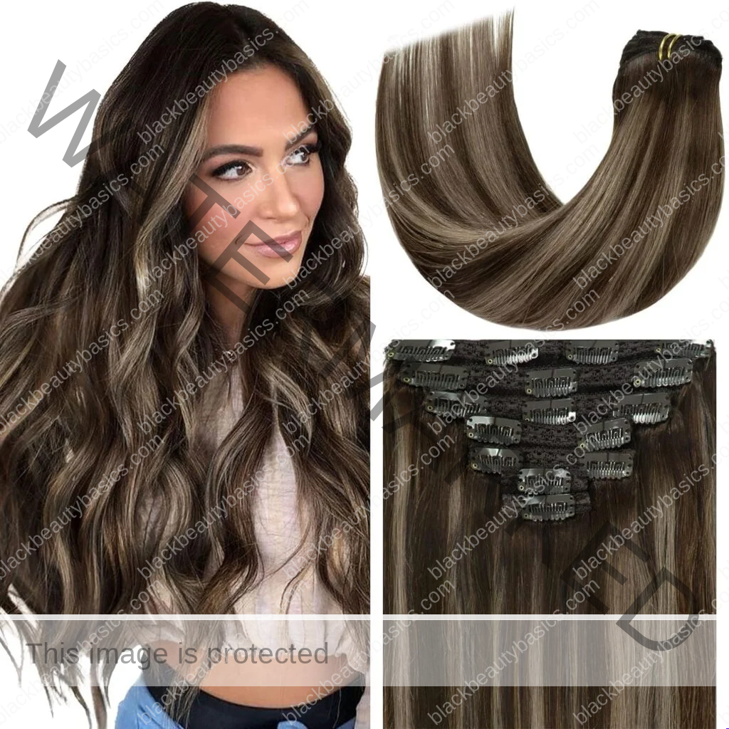 Clip in Hair Extensions 100% Remy Human Hair New Technology PU Weft Seamless Hair Extensions Natural Straight Light Golden Brown Mixed With Platinum Blonde Piano #12/60A 14inch 110gram 7pcs Clip in Hair Extensions 100% Remy Human Hair New Technology PU Weft Seamless Hair Extensions Natural Straight Light Golden Brown Mixed With Platinum Blonde Piano #12/60A 14inch 110gram 7pcs