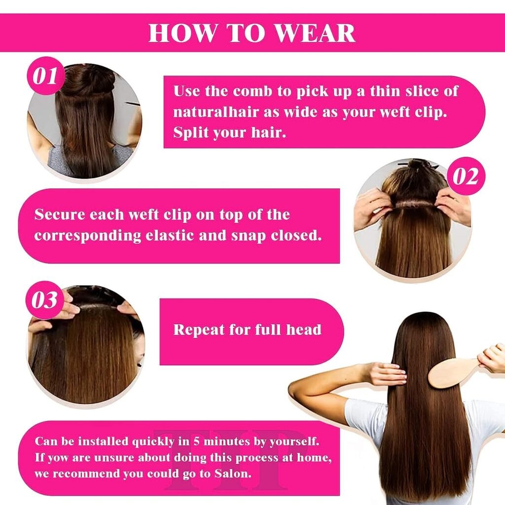 Clip in Hair Extensions Human Hair, Dark Brown Human Hair Clip in Hair Extensions Real Human Hair 8pcs Double Lace Weft 100g Brazilian Virgin Human Hair Extensions (16 Inch, #2 Dark Brown)