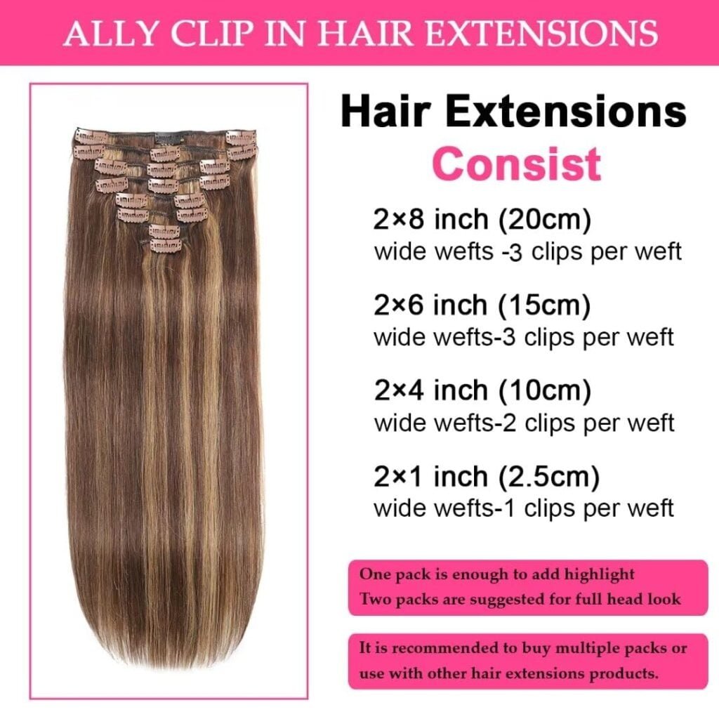 Clip in Hair Extensions Real Human Hair 100% Brazilian Remy Human Hair Clip in Hair Extensions for Black Women Seamless Straight Clip ins Soft  Natural (#1B Natural Black 16inch 80g)