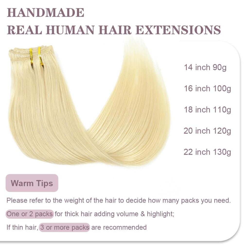 Clip in Hair Extensions Real Human Hair Blonde Clip in Hair Extensions 18inch 110g 7pcs Caramel Blonde to Bleach Blonde Highlight Human Hair Straight Extensions Clip in for Women