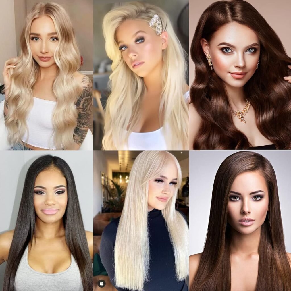 Clip in Hair Extensions Real Human Hair For Women Medium Brown Hair Extensions 70g 100% Remy Virgin Human Hair Clip In Extensions Double Weft Clips Straight Soft Hair No Tangles 22inch