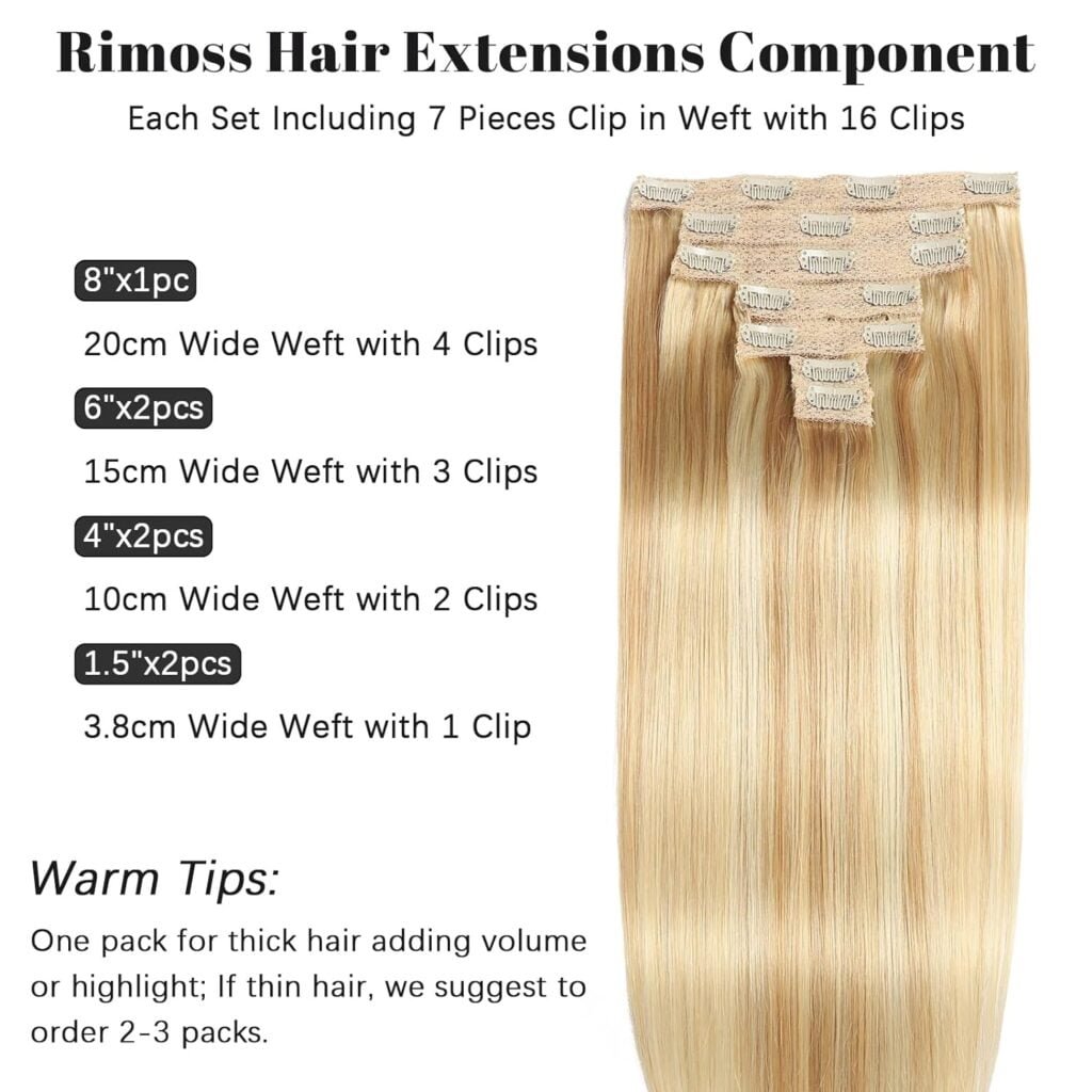Clip in Hair Extensions Real Human Hair, Hair Extensions Real Human Hair Clip ins Natural Black 7pcs Straight, Premium Soft Remy Human Hair Clip in Extensions for Women (#1B 16 Inch)