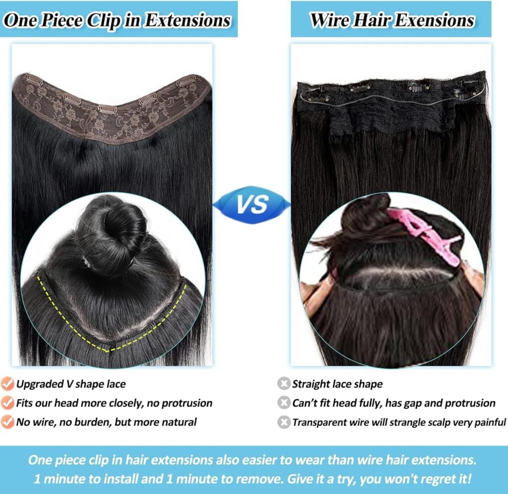 Clip in Hair Extensions Real Human Hair, One Piece Seamless Human Hair Clip in Extensions Beige Blonde to Platinum Blonde Clip ins Human Hair Extensions Double Weft Clip on Remy Hair Extension 16” 80G