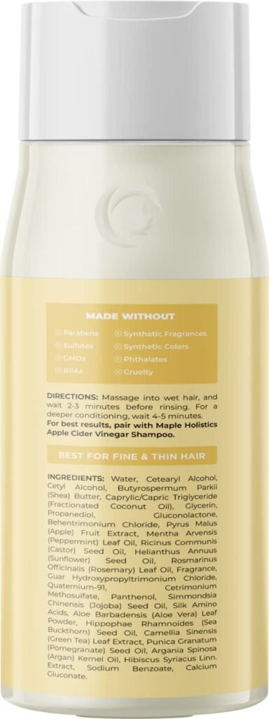 Cowash Apple Cider Vinegar Conditioner – Clarifying and Cleansing Conditioner for Hair Care with Plant Based Keratin Argan Oil and Rosemary Oil for Hair - Sulfate Free Conditioner for Dry Damaged Hair