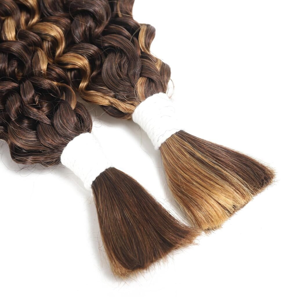 Deep Wave Bulk Human Hair Braiding Hair 100 percent Human Hair Unprocessed Brazilian Virgin Hair for Human Hair Extensions 2 Braids Per of 1 pack 100g 20 Inch Human Hair for Micro braiding No Weft