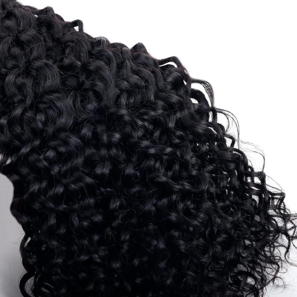Deep Wave Bulk Human Hair for Braiding No Weft 100g (1Pack-2Bundles) Micro Braiding Hair Braids Extensions Unprocessed Virgin Human Hair Extensions Remy Bulk Hair 2 Braids Per Pack (18 Inch,black)