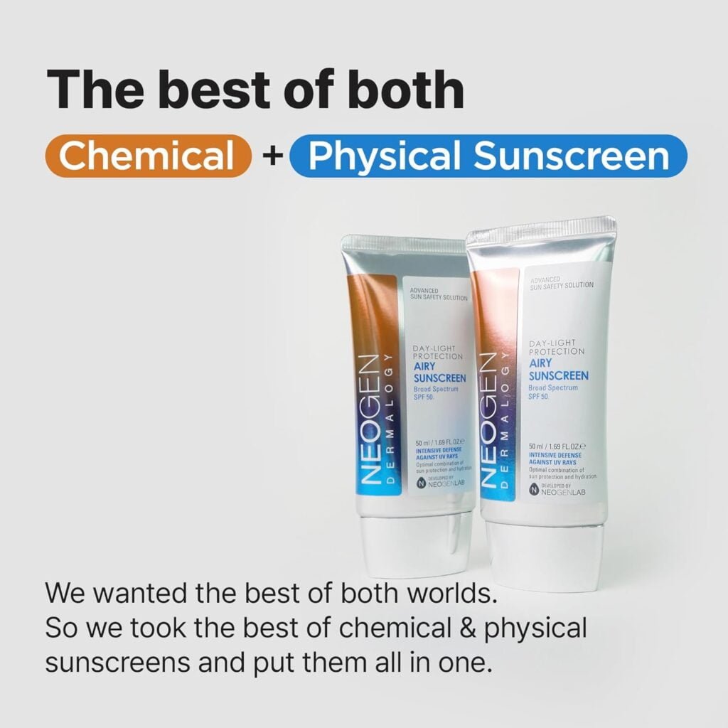 DERMALOGY by NEOGENLAB UVA/UVB SPF50 Day-Light Protection Airy Sunscreen - Essence-type Moisturizing Weightless Sunscreen with No White Cast