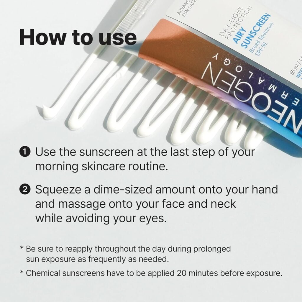 DERMALOGY by NEOGENLAB UVA/UVB SPF50 Day-Light Protection Airy Sunscreen - Essence-type Moisturizing Weightless Sunscreen with No White Cast
