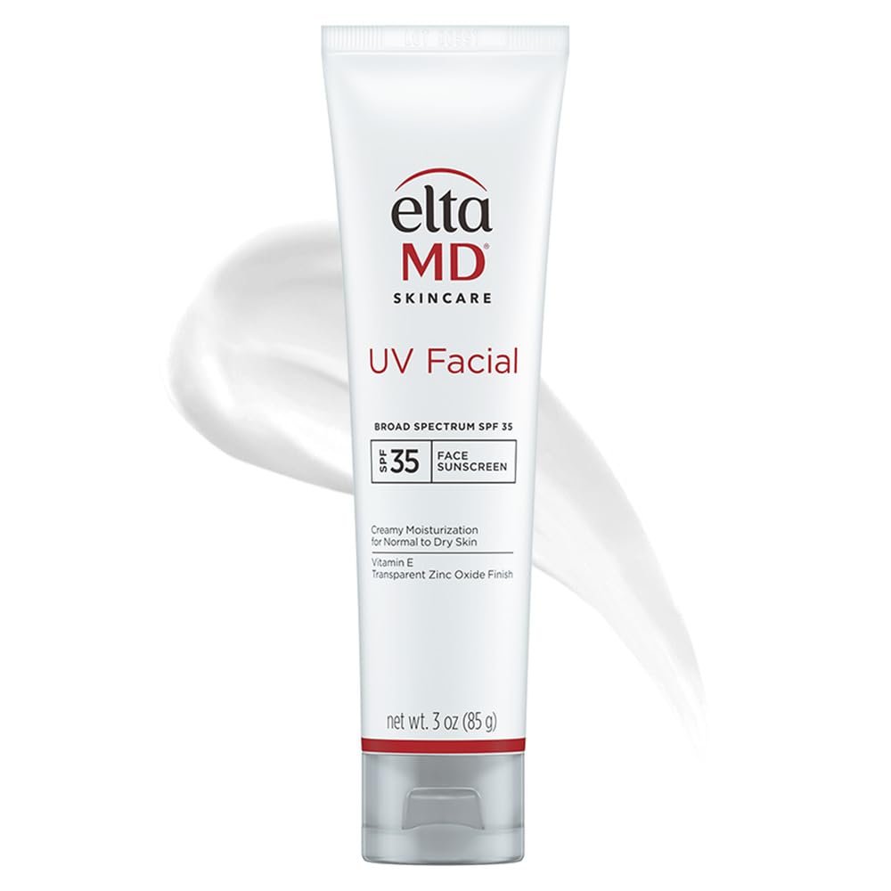 EltaMD UV Facial Sunscreen Moisturizer, SPF 30+ Moisturizing Sunscreen for Sensitive Skin and Dry Skin, Great for Boosting Skin Moisture and UV Protection, Formulated with Zinc Oxide, 3.0 oz Tube