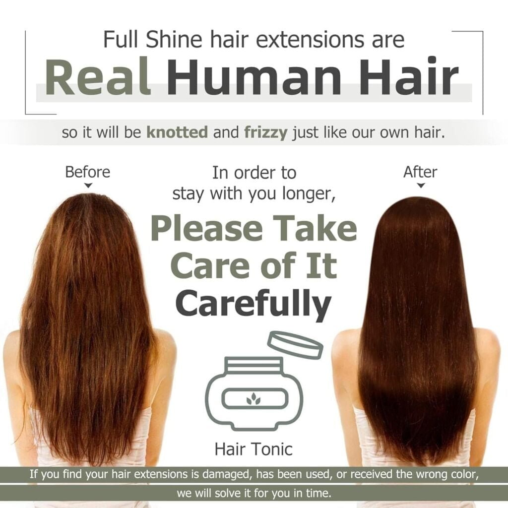 Full Shine Hair Extensions Clip Ins Off Black Human Hair Clip Ins 16 Inch Seamless Clip in Hair Extensions Pu Weft 8Pcs 120G+One Long Hair Extension Storage Bag With Hair Extension Hanger