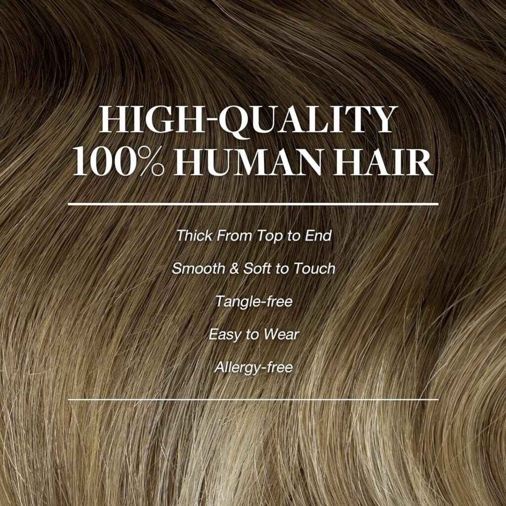 GOO GOO Clip in Hair Extensions Real Human Hair, 16inch, 3/8/613 Balayage Walnut Brown to Ash Brown and Bleach Blonde, Remy Human Hair Extensions Clip ins for Women, Soft  Natural Human Hair