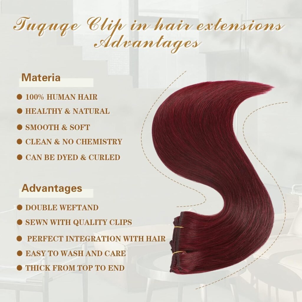 Hair Extenisons Clip in Hair Extensions Real Human Hair Straight 16 Inch Bleach Blonde 120g Soft No Tangle Silky Hair 7Pcs Remy Human Hair Clip in Extensions for Black Women(16Inch,#613)