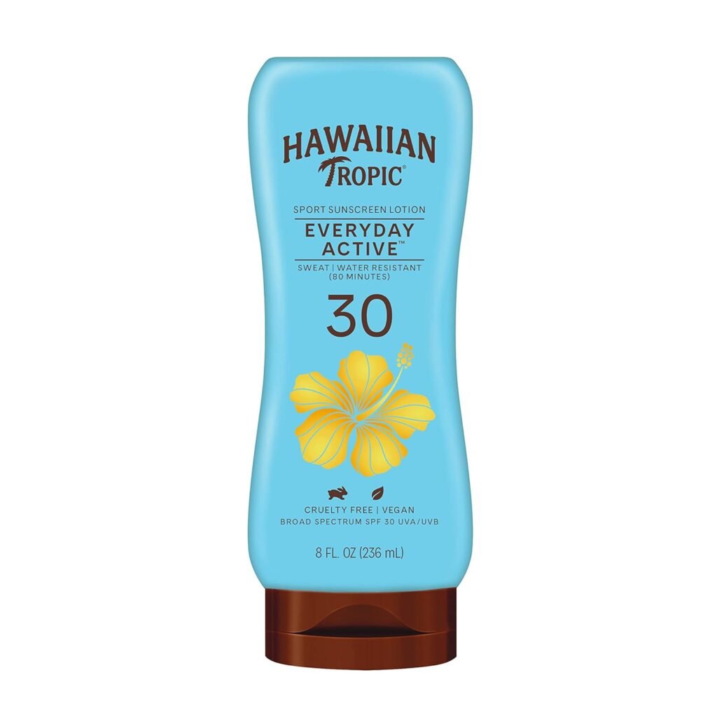 Hawaiian Tropic Everyday Active Lotion Sunscreen SPF 30, 8oz | Hawaiian Tropic Sunscreen SPF 30, Sunblock, Broad Spectrum Sunscreen, Oxybenzone Free Sunscreen, Water Resistant Sunscreen, 8oz
