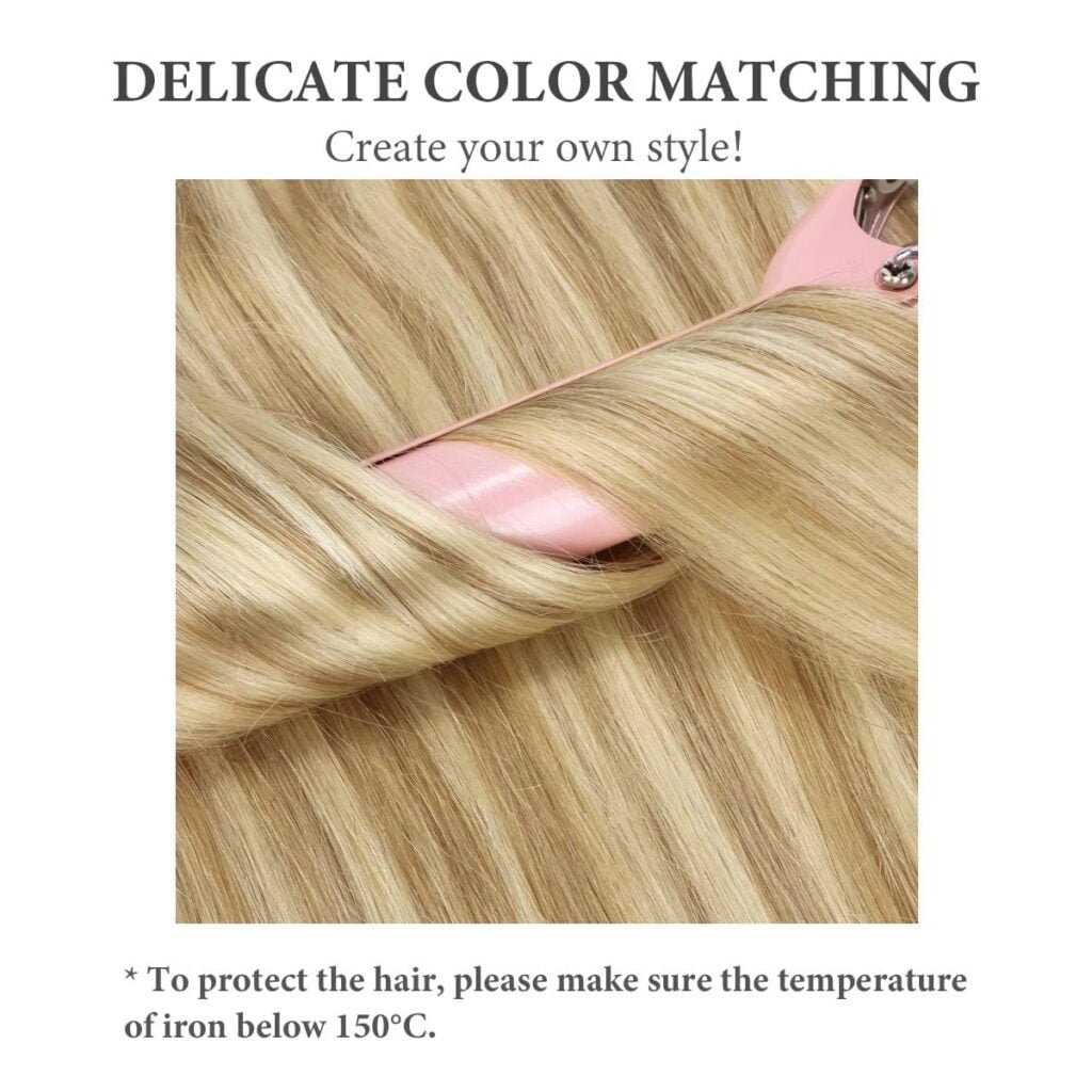 HOTBANANA Human Hair Clip in Hair Extensions, Balayage Chocolate Brown Mixed Caramel Blonde 120g Clip in Hair Extensions Real Human Hair Straight Remy Hair Clip Ins Dark Roots Ombre 18 Inch 7pcs