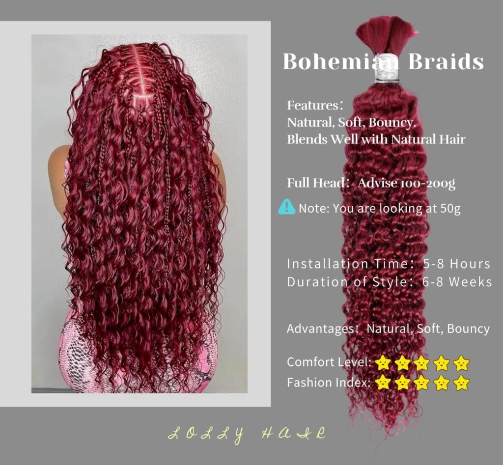 Human Braiding Hair 1 Bundle 50g 18 Inch Deep Water Wave Bulk Human Hair for Braiding No Weft 10A Brazilian Virgin Curly Human Hair Extensions for Boho Braids Wet and Wavy Human Hair Braiding Hair