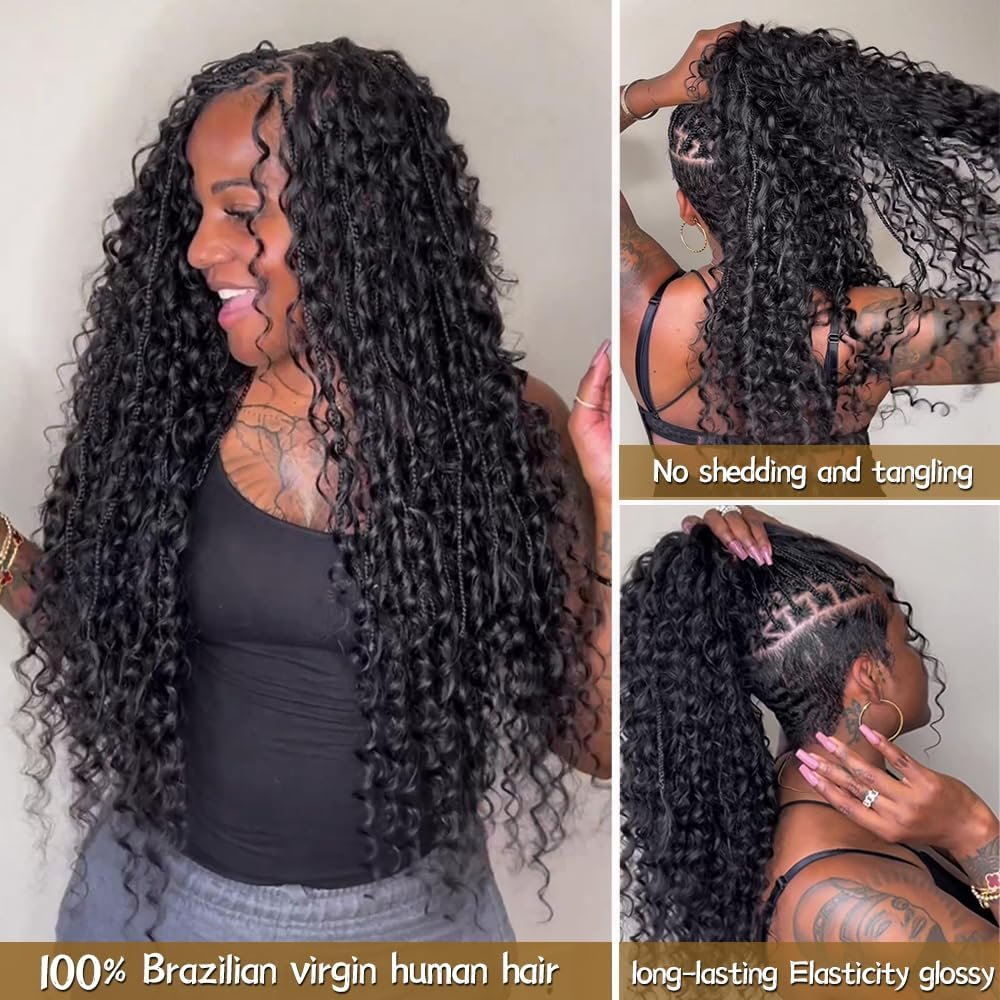 Human Braiding Hair 20 Inch 1Bundle/50g Deep Wave Bulk Human Hair for Braiding No Weft 100% Unprocessed Curly Micro Human Hair Braiding Hair Extensions for Boho Braids Wet and Wave #Natural Color