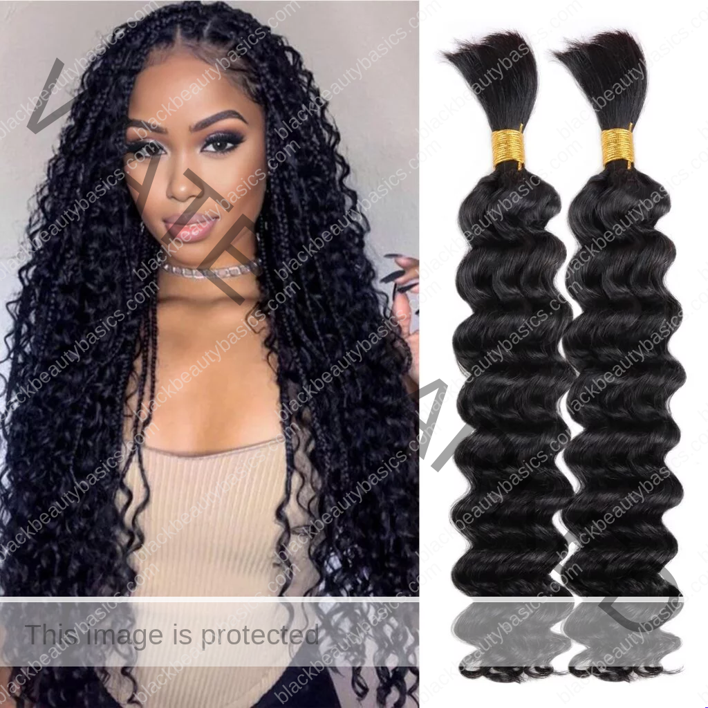 Human Braiding Hair Bulk Human Hair for Braiding Deep Wave 100% Virgin Hair Bulk 100g 2 Bundles/Pack No Weft Human Hair Extensions For Boho Braids Knotless Box Braid Natural Black 16 Inch Human Braiding Hair Bulk Human Hair for Braiding Deep Wave 100% Virgin Hair Bulk 100g 2 Bundles/Pack No Weft Human Hair Extensions For Boho Braids Knotless Box Braid Natural Black 16 Inch