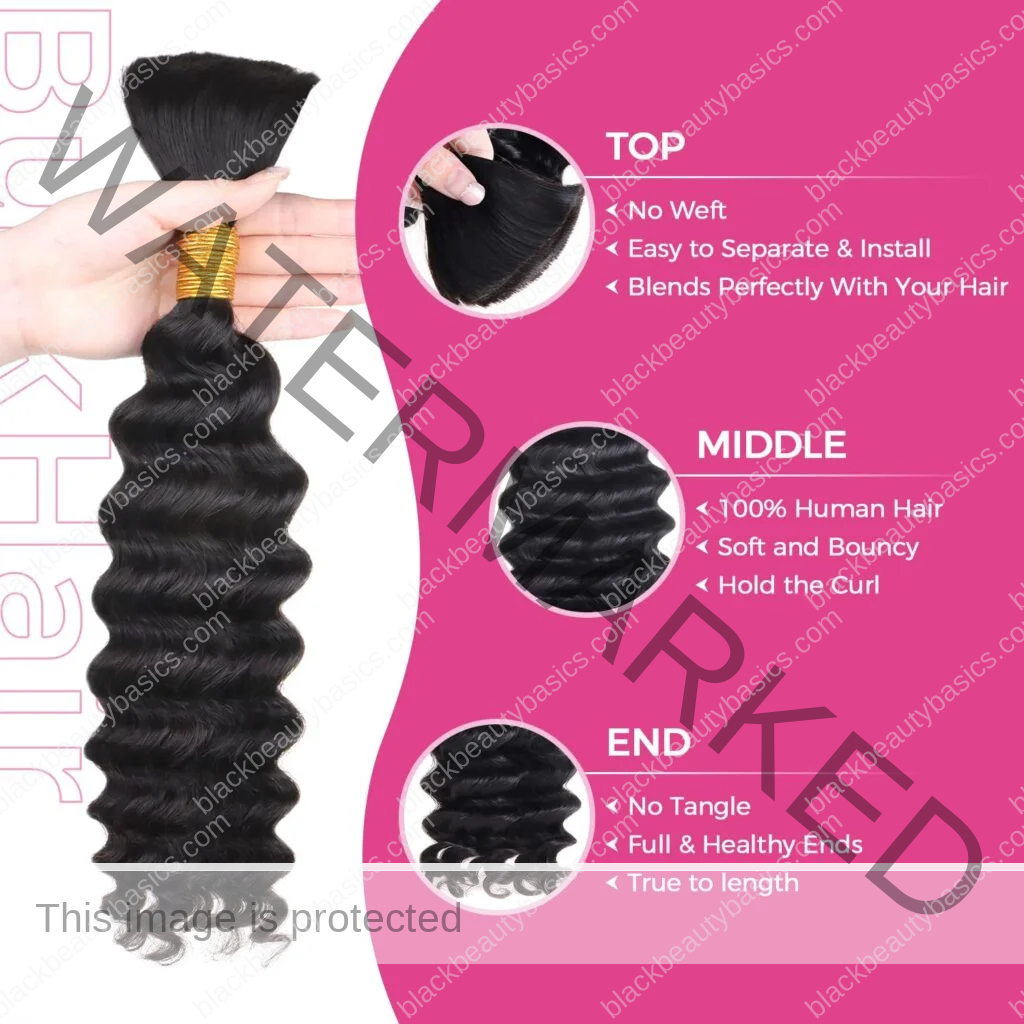 Human Braiding Hair Bulk Human Hair for Braiding Deep Wave 100% Virgin Hair Bulk 100g 2 Bundles/Pack No Weft Human Hair Extensions For Boho Braids Knotless Box Braid Natural Black 16 Inch Human Braiding Hair Bulk Human Hair for Braiding Deep Wave 100% Virgin Hair Bulk 100g 2 Bundles/Pack No Weft Human Hair Extensions For Boho Braids Knotless Box Braid Natural Black 16 Inch