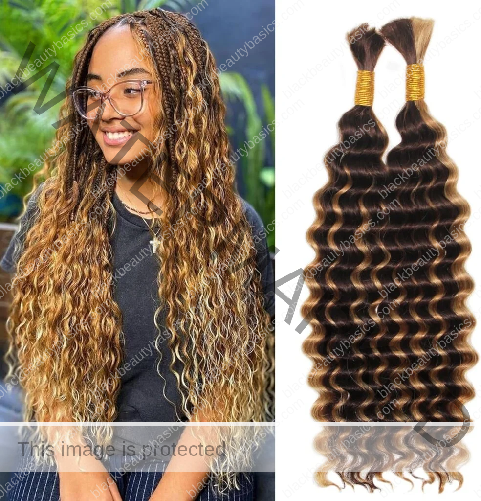 Human Braiding Hair Deep Wave Bulk Human Hair Bundles No Weft Curly Human Hair For Boho Braids 100 Percent Human Hair For Braiding(18inch, 100g, 4/27) Human Braiding Hair Deep Wave Bulk Human Hair Bundles No Weft Curly Human Hair For Boho Braids 100 Percent Human Hair For Braiding(18inch, 100g, 4/27)