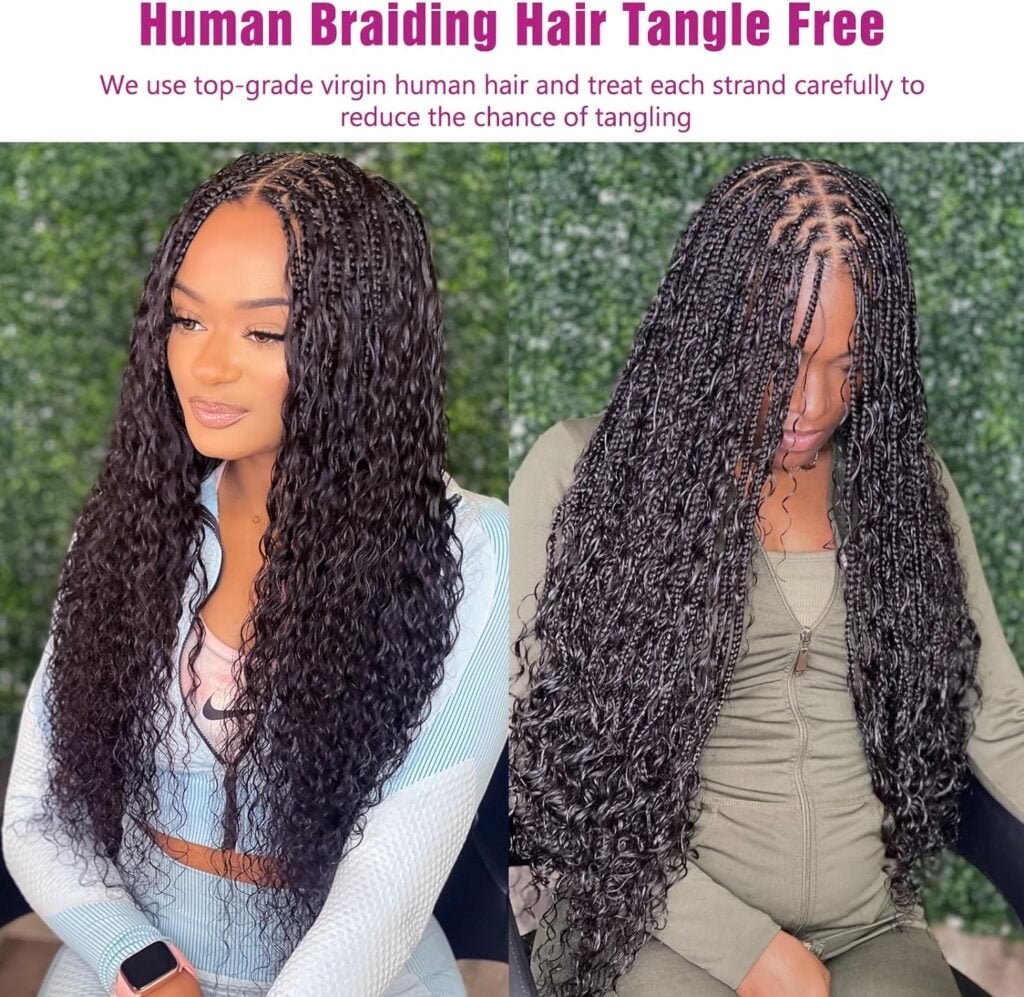 Human Braiding Hair Deep Wave Bulk Human Hair for Braiding, No Weft Curly Braiding Hair Extensions for Boho Braids Wet and Wavy Braiding Human Hair Bundles(18inch,1B,100g)