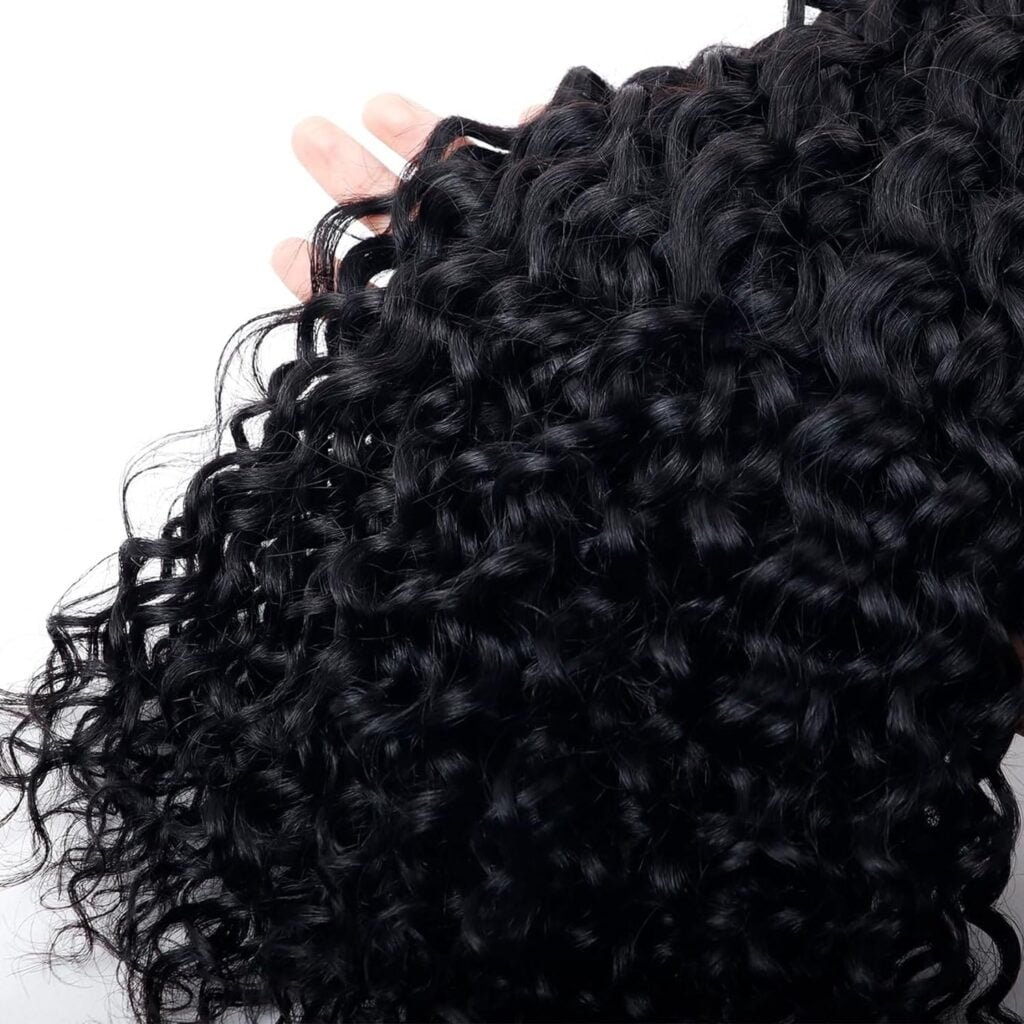Human Braiding Hair Water Wave Bulk Human Hair For Braiding No Weft Wet And Wavy Human Hair Braiding Hair Extensions For Boho Braids 2 Bundles Human Hair Per Pack 100g (20inch, Natural Black)