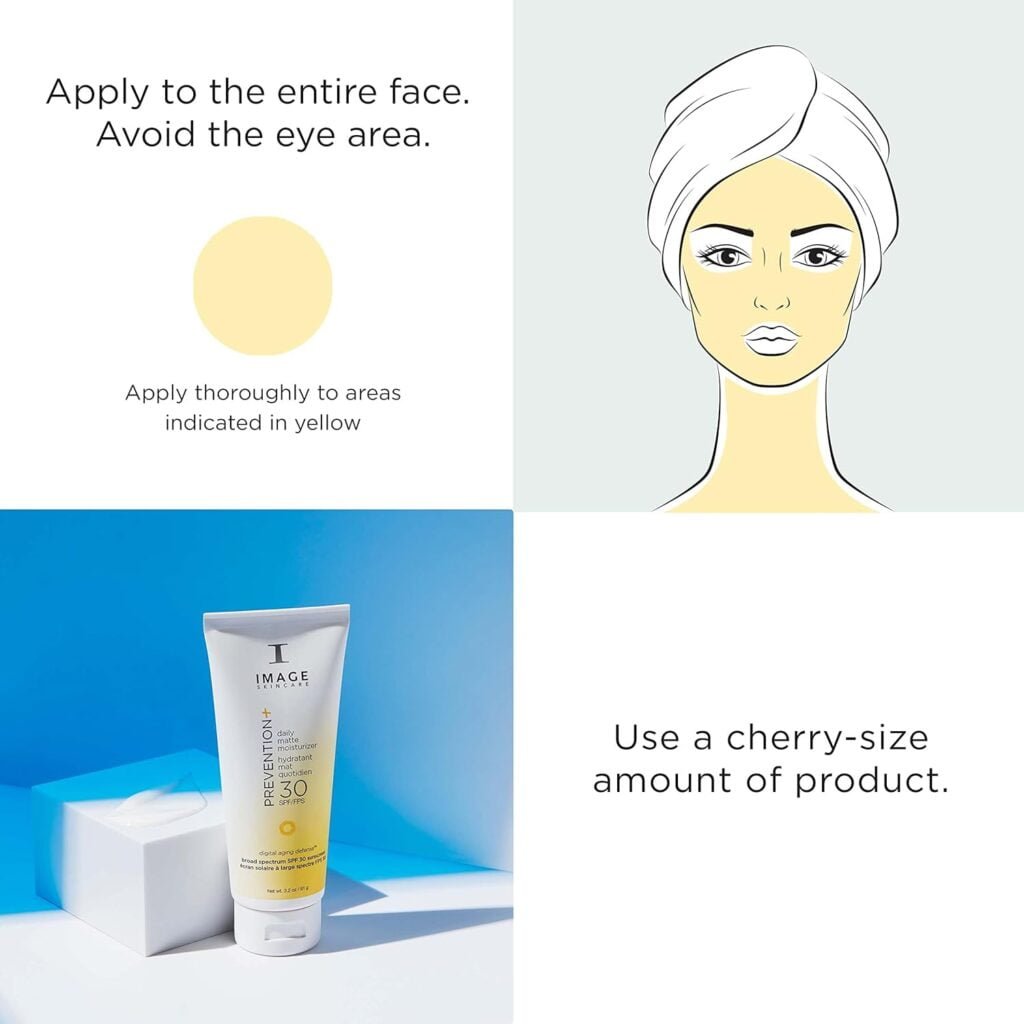 IMAGE Skincare, PREVENTION+ Daily Matte Moisturizer SPF 30, Zinc Oxide Mattifying Face Sunscreen Lotion, Amazon Exclusive, 3.2 oz