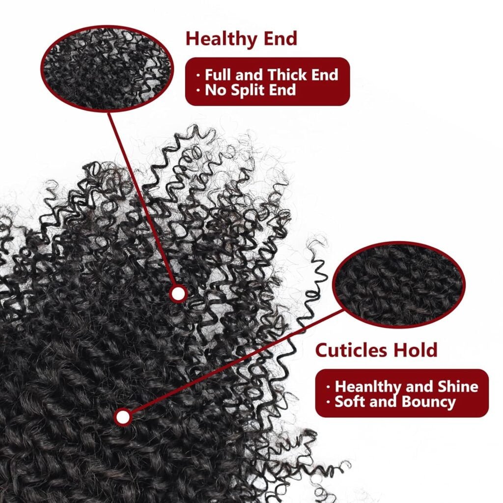 Kinky Curly Clip in Hair Extensions Brazilian Double Weft Human Hair Clip in Extensions for Black Woman120Gram 10Pcs/Set With 20 Clips Natural Color (16 inch)