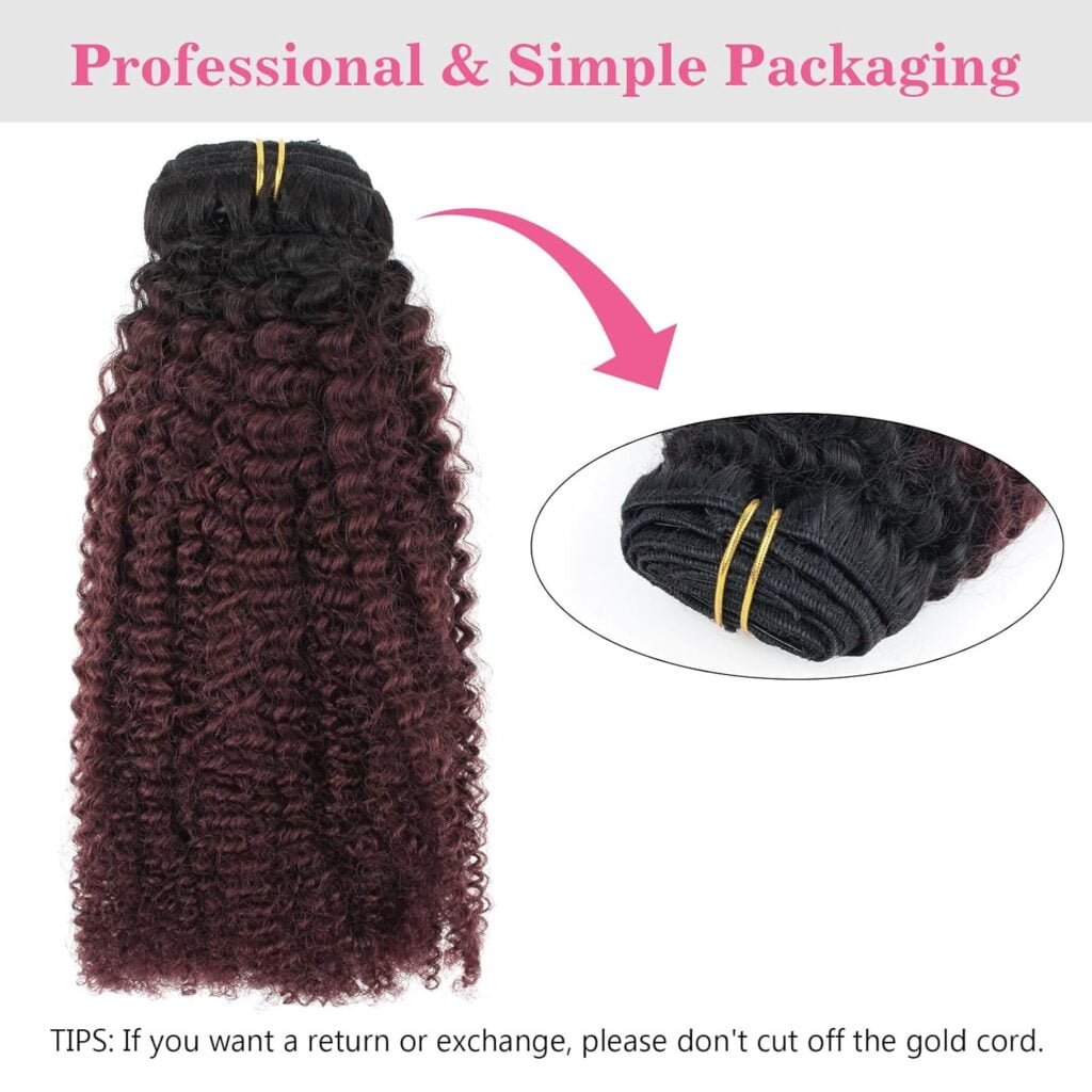 Kinky Curly Clip in Hair Extensions Real Human Hair 3C for Black Girl 4A Kinky Curly Human Hair Extension Clip ins Double Wefts Clip in Hair Natural Black 18 Inch 120G 7 Pcs Per Set