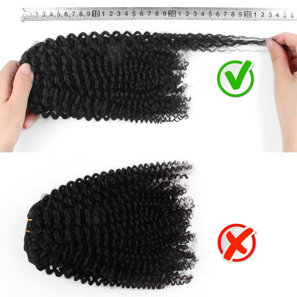Kinky Curly Clip in Hair Extensions Real Human Hair 3C for Black Girl 4A Kinky Curly Human Hair Extension Clip ins Double Wefts Clip in Hair Natural Black 18 Inch 120G 7 Pcs Per Set
