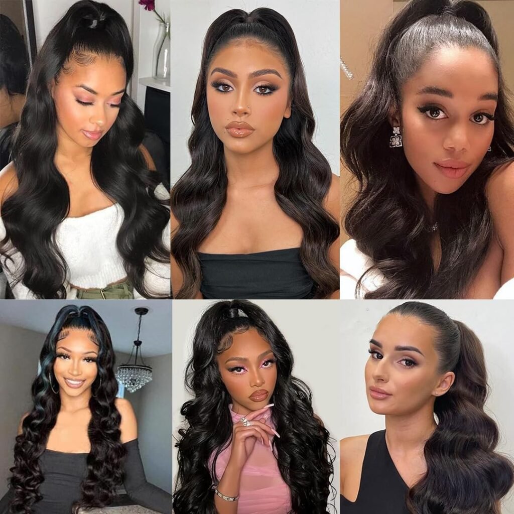 Kinky Curly Ponytail Extension Human Hair Drawstring Ponytail Human Hair Kinky Curly Clip in Ponytail Hair Extensions Hair Pieces for Women Natural Black 24 Inch