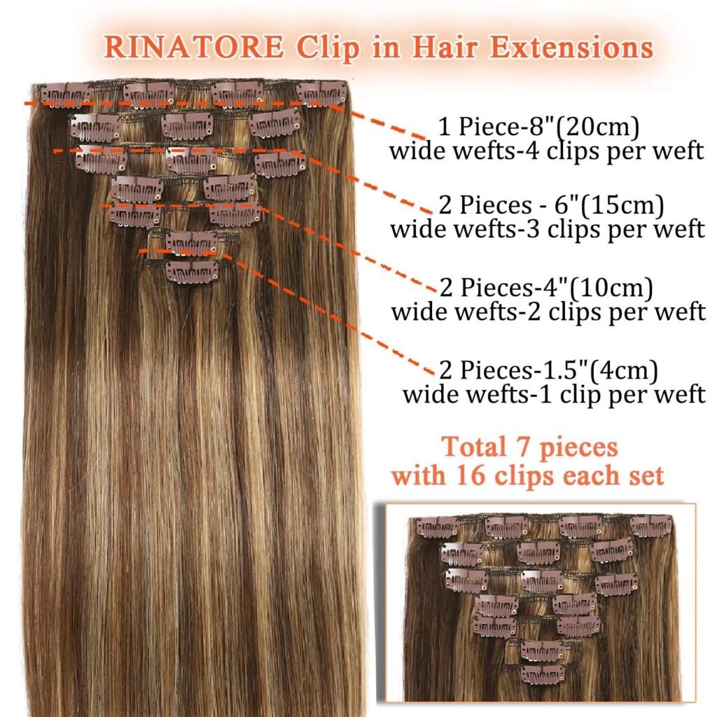 Kinky Straight Clip ins: 120g Clip in Hair Extensions Real Human Hair Natural Black for Women Remy Kinky Straight Human Hair Clip in Extensions Double Weft Seamless 18 Inch 8pcs