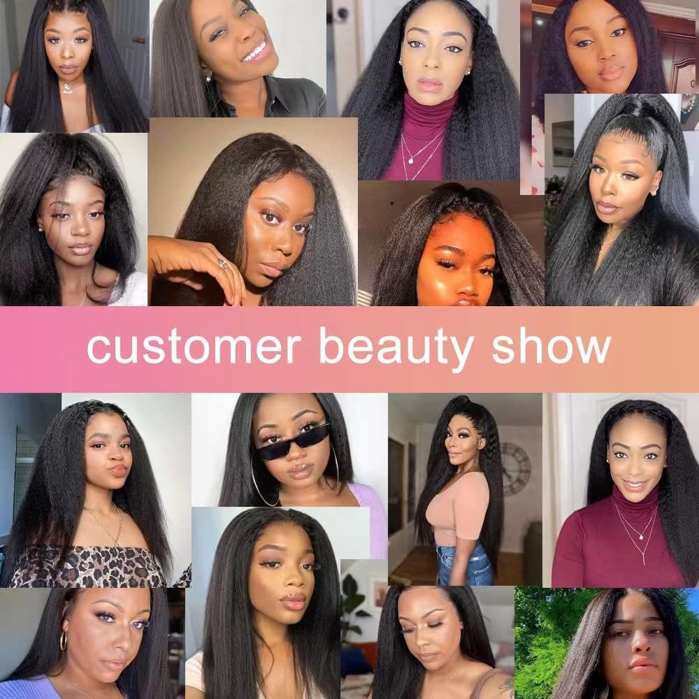 Kinky Straight Human Hair Clip in Extensions 120g Full Head Clip ins for Women 100% Unprocessed Brazilian Virgin Human Hair Yaki Straight Clip ins Remy Hair Natural Black 8Pcs 18Clips 16inch