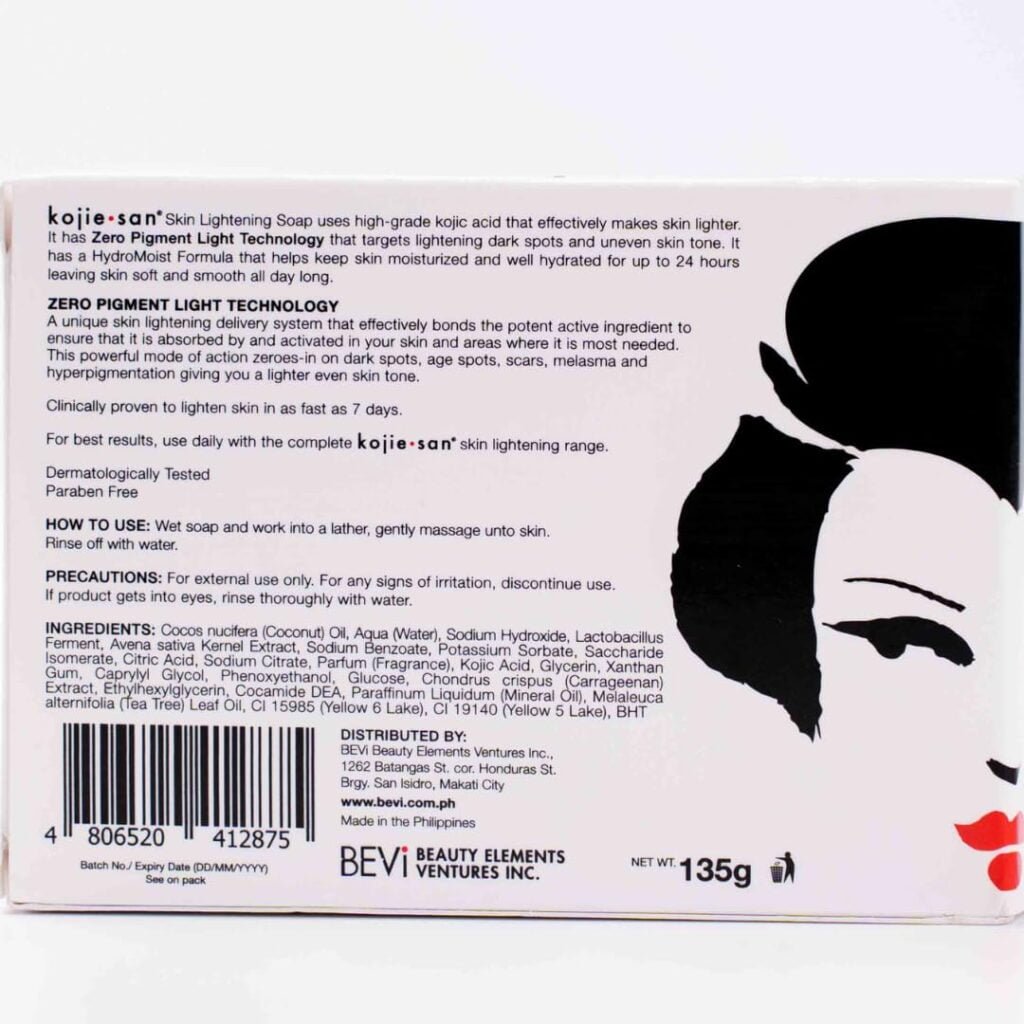 Kojie San Skin Brightening Soap - Original Kojic Acid Soap that Reduces Dark Spots, Hyperpigmentation,  Scars with Coconut  Tea Tree Oil– 65g x 1 Bar