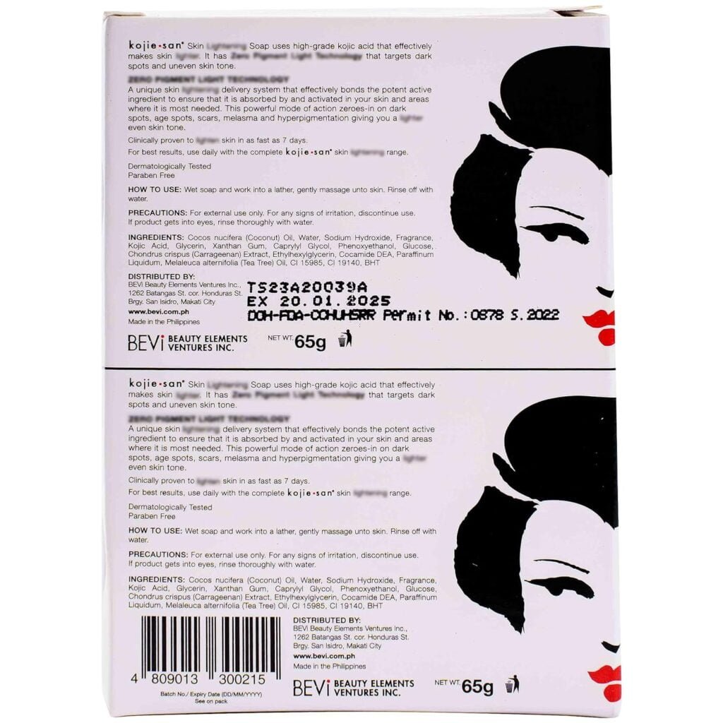 Kojie San Skin Brightening Soap - Original Kojic Acid Soap that Reduces Dark Spots, Hyperpigmentation,  Scars with Coconut  Tea Tree Oil– 65g x 1 Bar