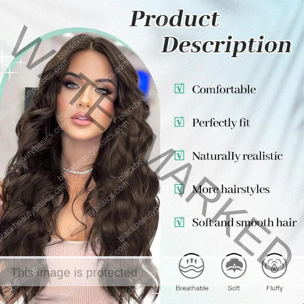 KooKaStyle Clip in Hair Extensions for Women,Chocolate Brown with Dark Brown 7PCS 20 Inch Hair Extensions Clip Ins Soft and Natural Hair Pieces for Women Thick Long Wavy