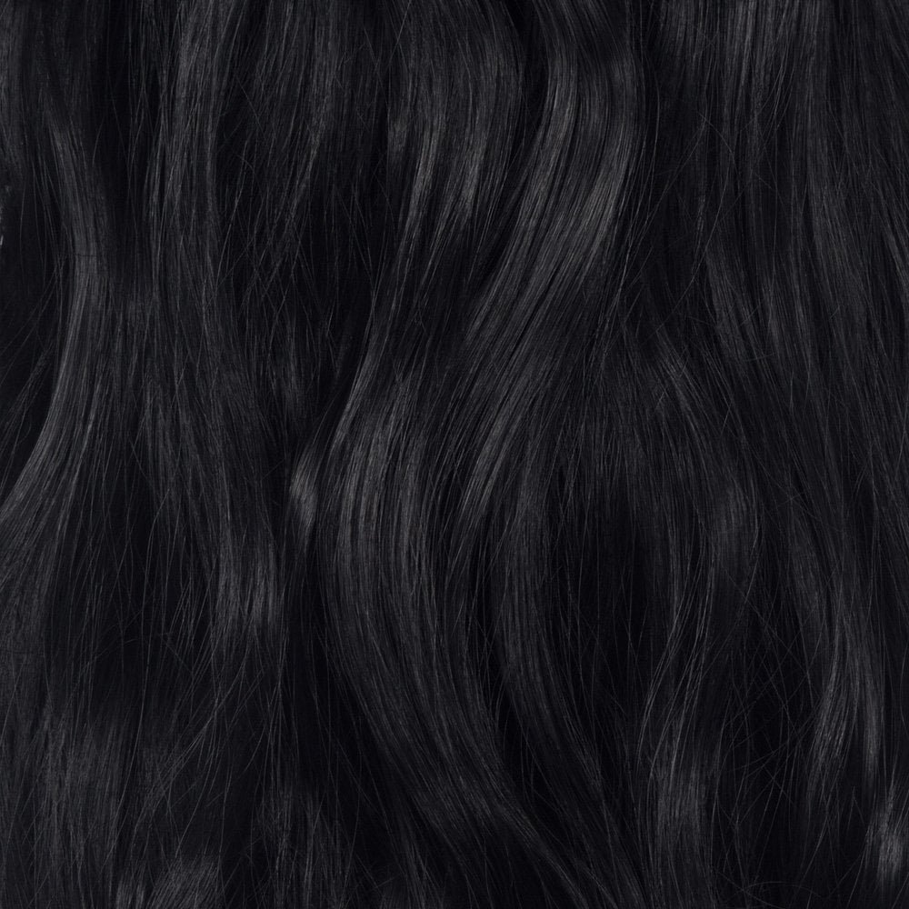 Lelinta 7Pcs 16 Clips 24 Inch Wavy Curly Full Head Clip in on Double Weft Hair Extensions, Dark Black, 24 Inch