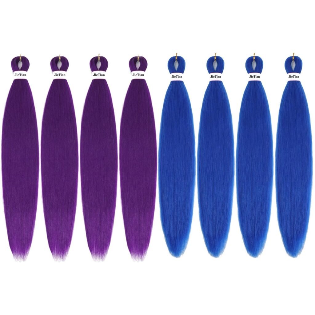 Liang Dian Pre Stretched Braiding Hair Ombre 30 Inch 8 Packs Synthetic Crochet Braids Hot Water Setting Professional Soft Yaki Texture Synthetic Hair Extensions(1B/30/27)