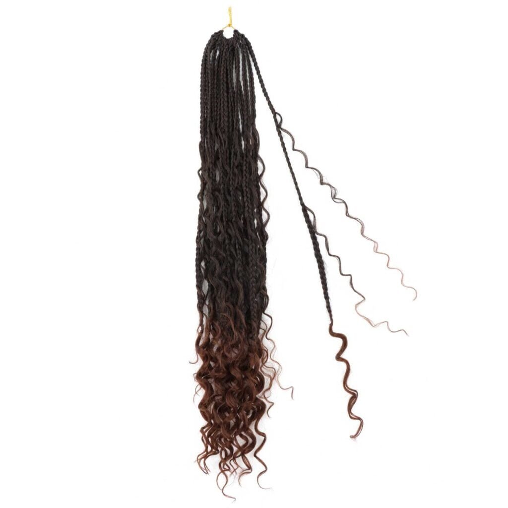 LMZIM 14 Inch Goddess Box Braids Crochet Hair Bohomian Crochet Box Braids Curly Ends 8 Pack 3X Crochet Braids Synthetic Braiding Hair Extension Black