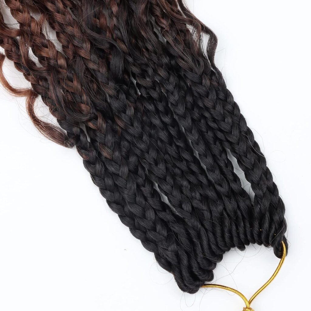 LMZIM 14 Inch Goddess Box Braids Crochet Hair Bohomian Crochet Box Braids Curly Ends 8 Pack 3X Crochet Braids Synthetic Braiding Hair Extension Black