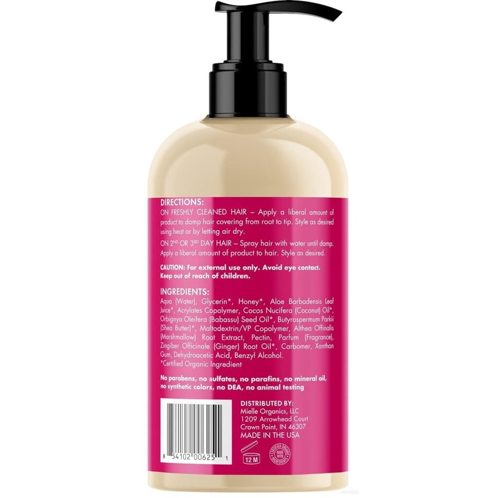 Mielle Organics Honey  Ginger Styling Gel for Enhanced Curl Definition and Moisture Retaining with Aloe for Dry, Curly, Thick, and Frizzy Hair, Non-Sticky, 13 Ounces